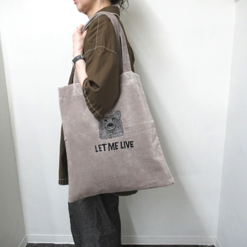 LET ME LIVE <北極熊救済＞刺繍バック /BE